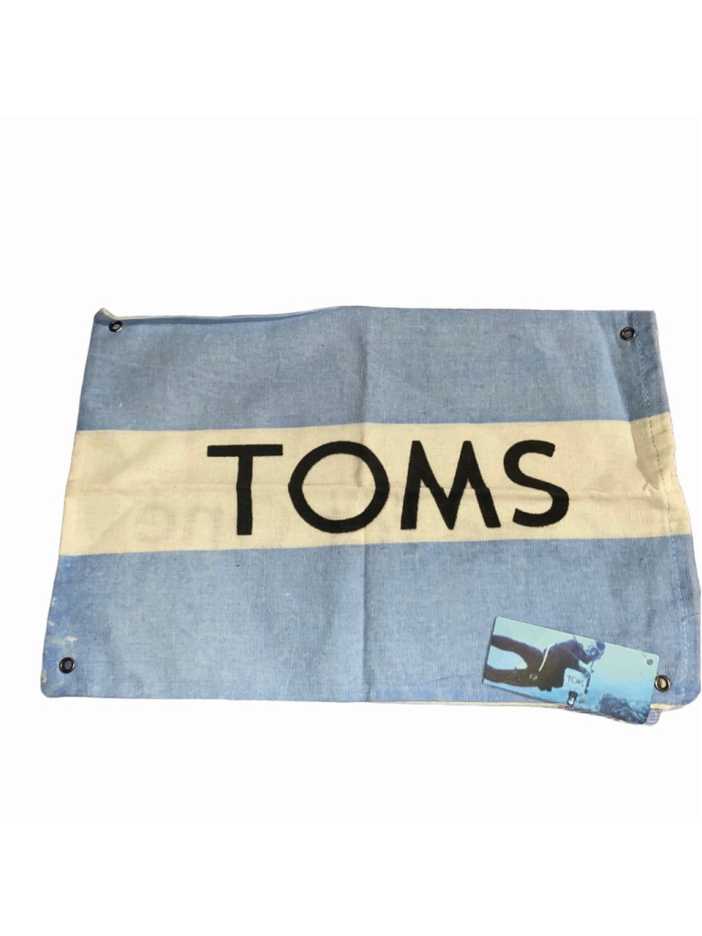 TOMS Dust Bag Blue White Striped NWT
